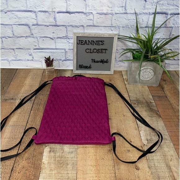 Fabletics raspberry GWP drawstring cinch backpack - Picture 9 of 12